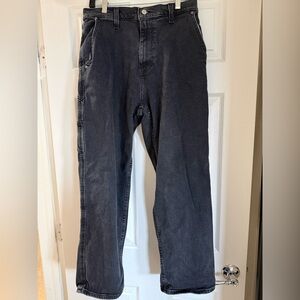 Hollister Men's Black Carpenter Baggy Jeans